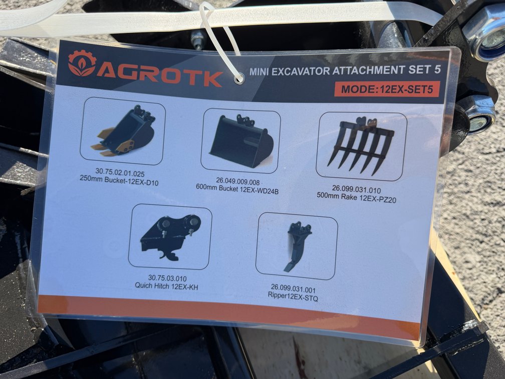 New Skid Lot AGT Mini Excavator Attachments