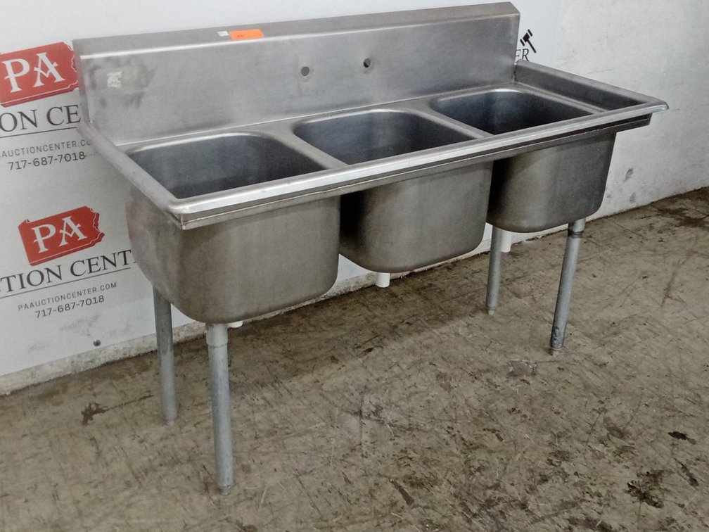 Stainless 3-Bay Commercial Sink