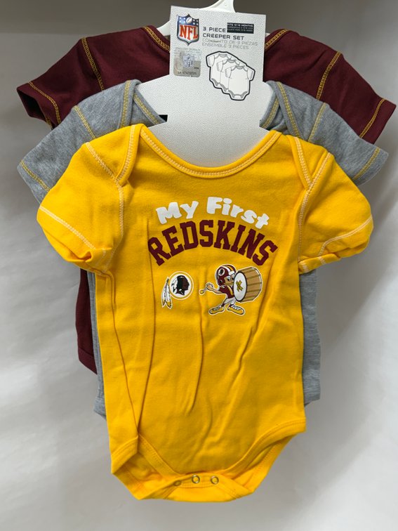(3x Bid) Washington Redskins 3Pc Creeper Set