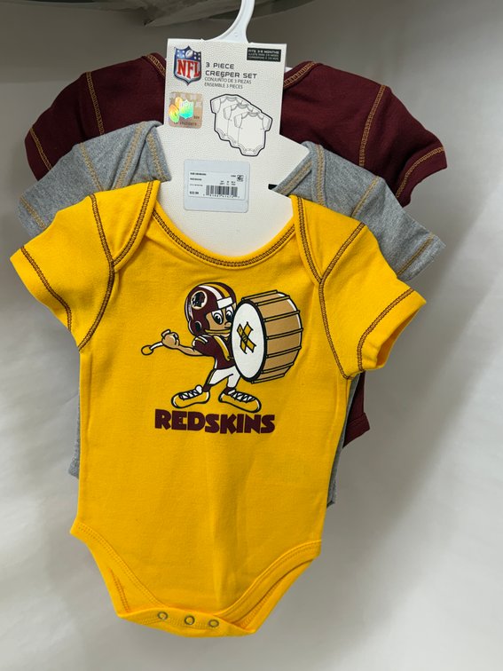 (6x Bid) Washington Redskins 3Pc Creeper Set
