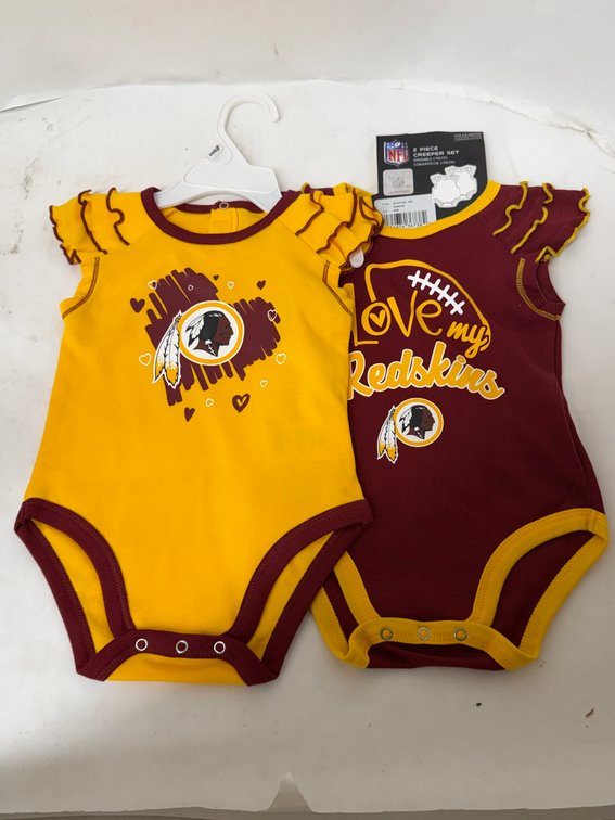 (12x Bid) Washington Redskins 2 Pc Creeper Set-6/9M