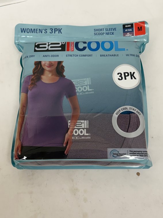 (21x Bid) 32 Cool 3 Pk Scoop Neck Shirts-Asst Size