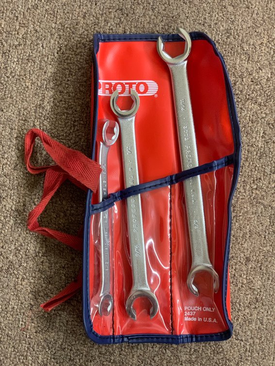 Proto 3pc Flare Nut Open End Wrench Set
