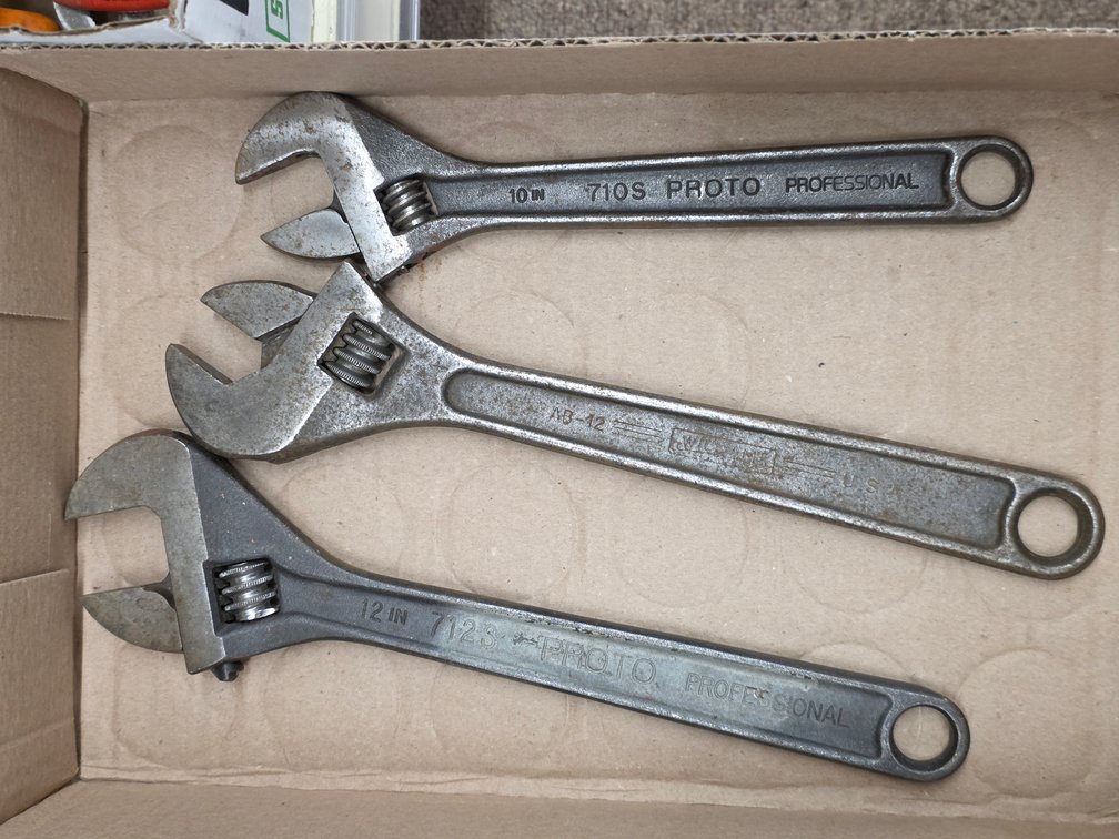 (3) Assorted Adjustable Wrenches