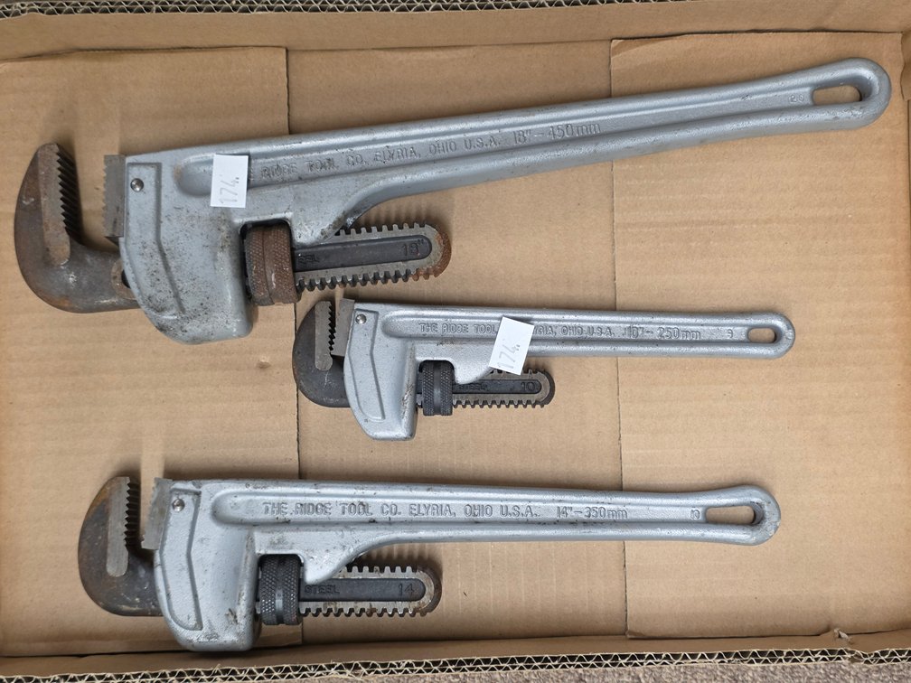 (3) Ridge Adjustable Wrenches