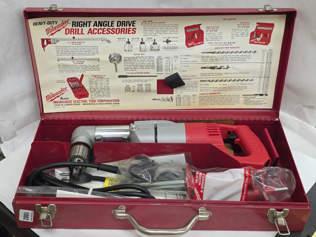 Milwaukee Corded 1/2" Right Angle Drill w/ Access.