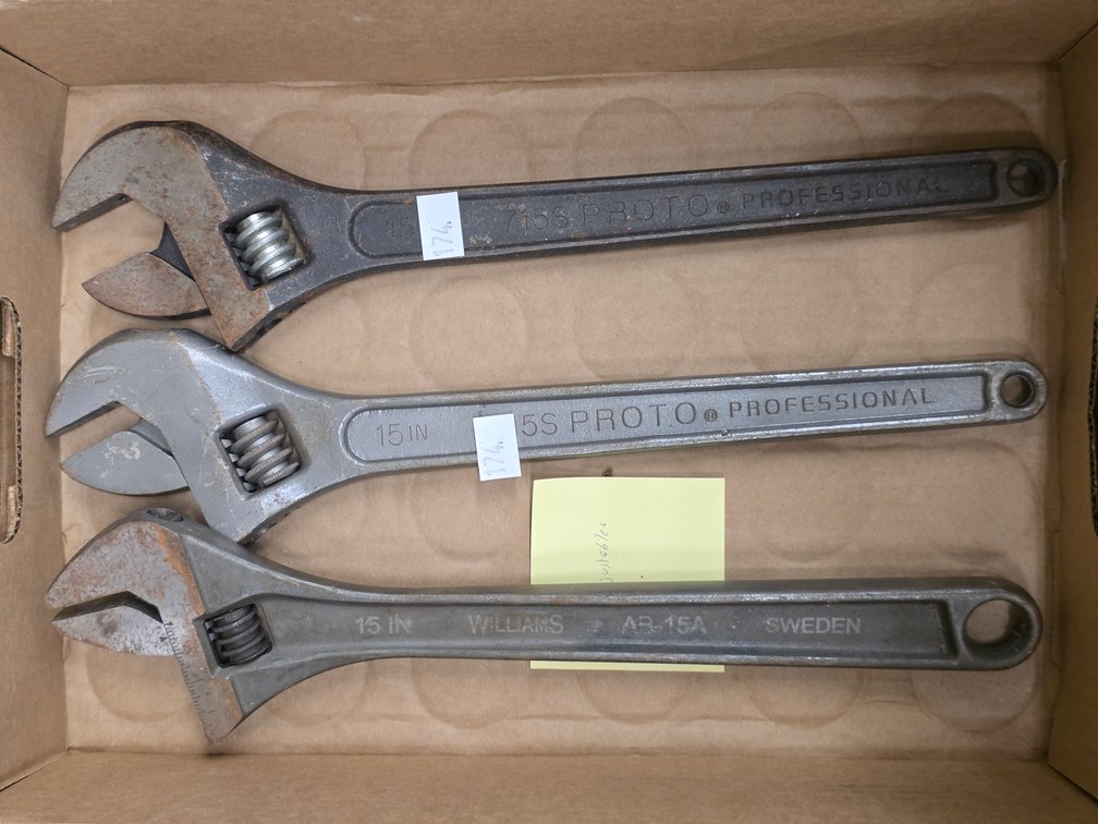 (3) 15" Adjustable Wrenches