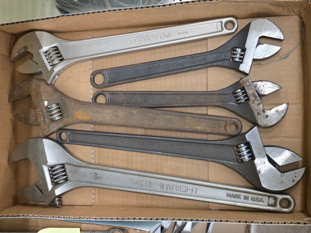 (6) Assorted Adjustable Wrenches