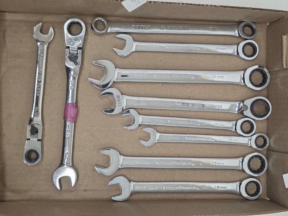 (10) Assorted Ratcheting Combination Wrenches