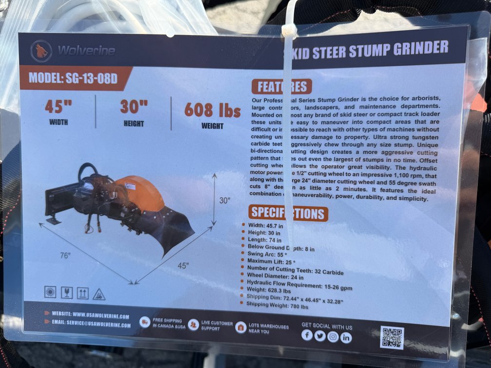 New Wolverine Quick Attach Power Angle Stump Grind