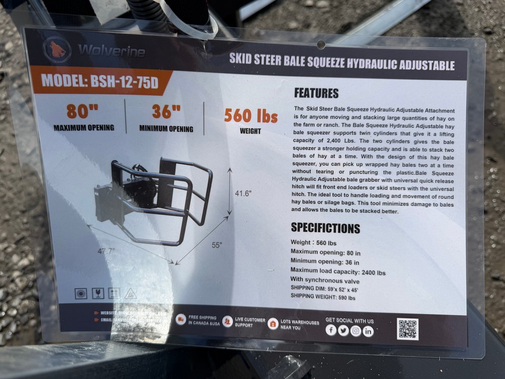 New Wolverine Quick Attach Bale Grabber