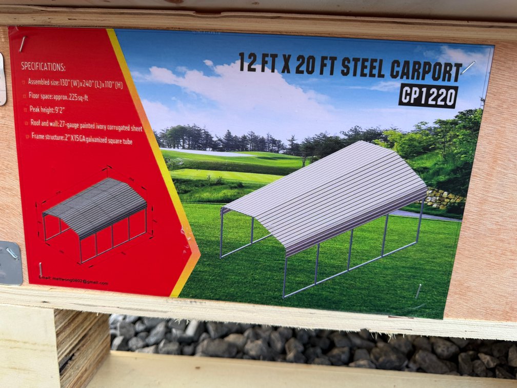 New Rhino 12' x 20' Steel Carport