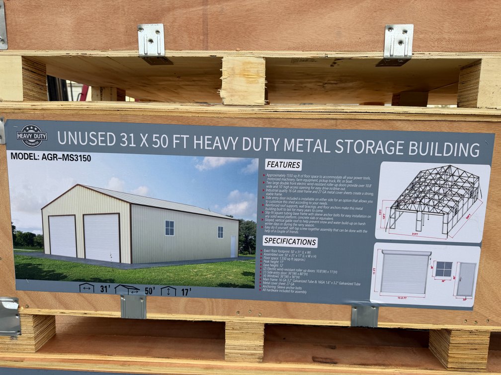 New Heavy Duty 31' x 50' Metal Storage Building