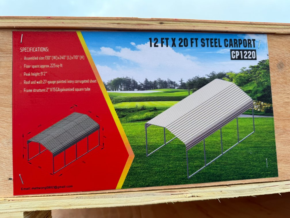 New Rhino 12' x 20' Steel Carport