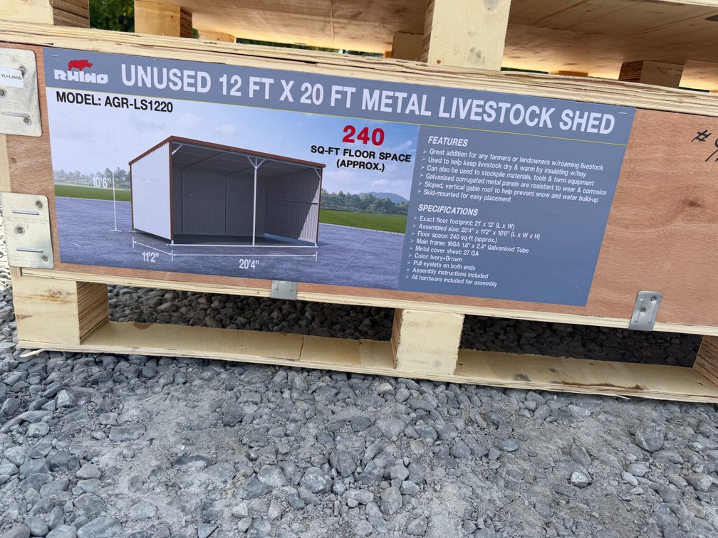 New Rhino 12' x 20' Metal Livestock Shed