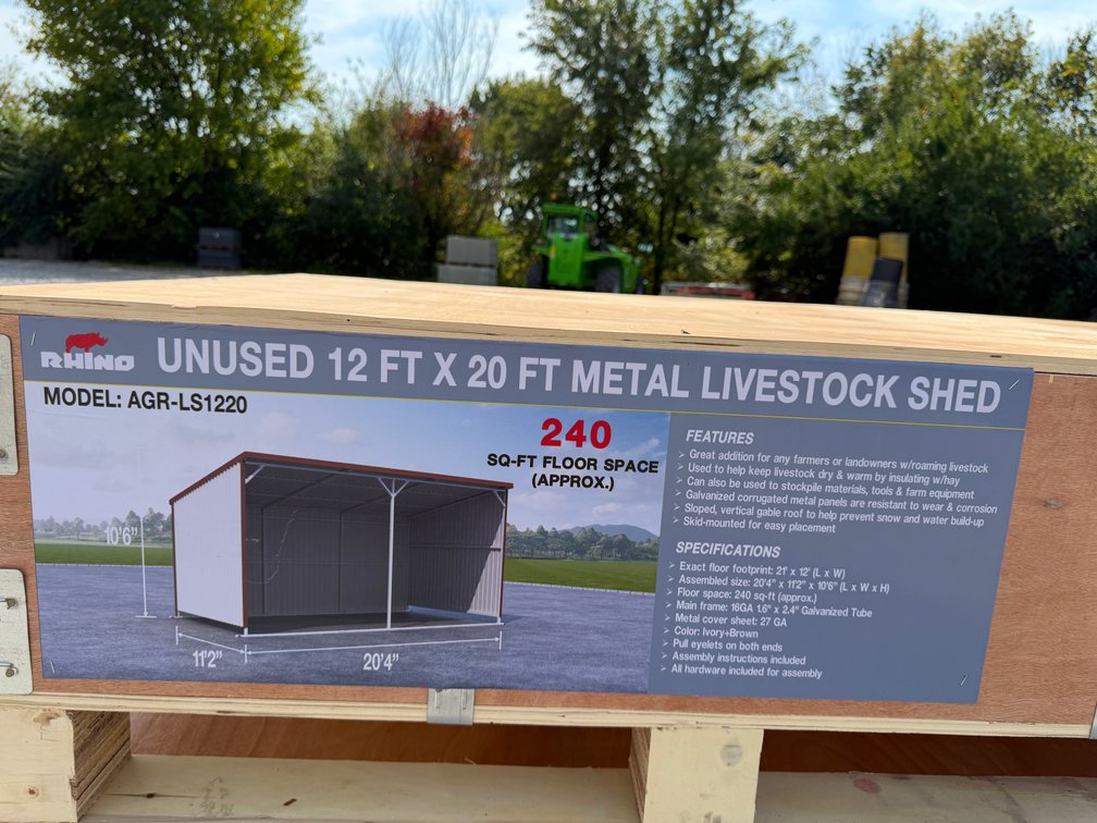 New Rhino 12' x 20' Metal Livestock Shed