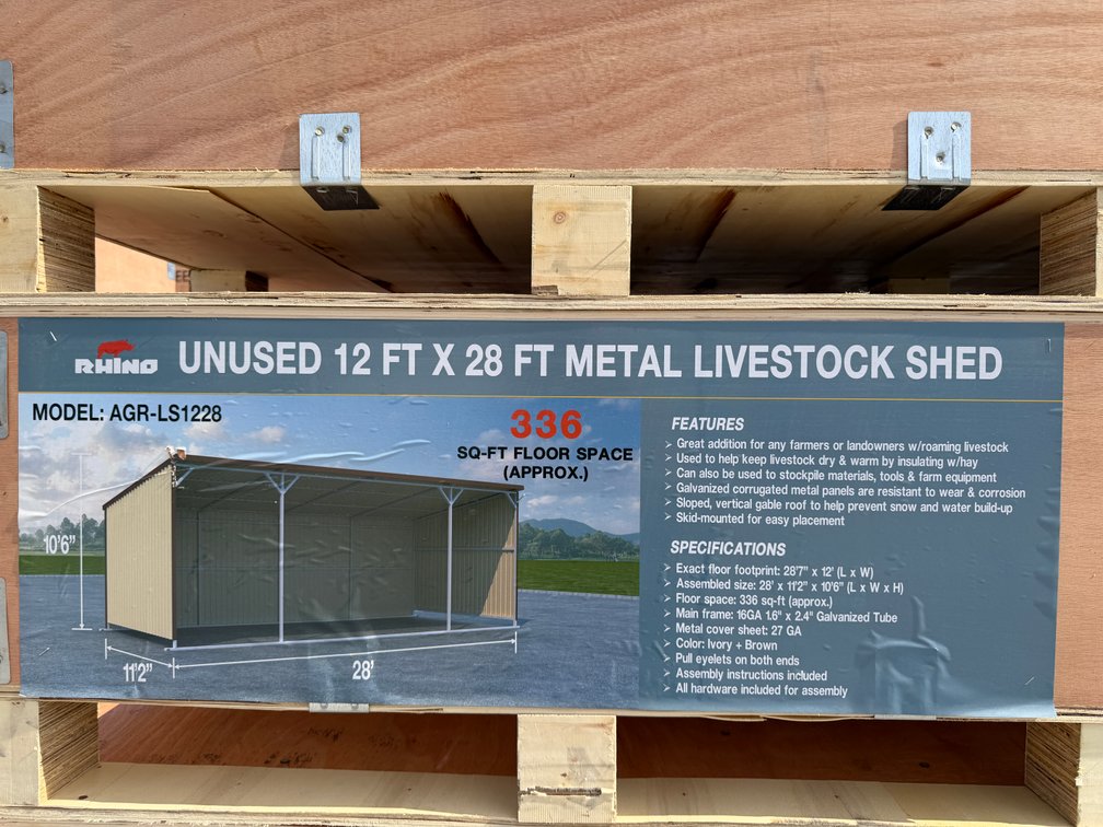 New Rhino 12' x 28' Metal Livestock Shed