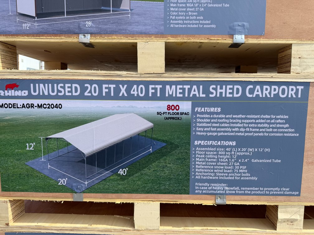 New Rhino 20' x 40' Metal Carport
