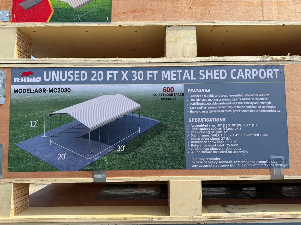 New Rhino 20' x 30' Steel Carport