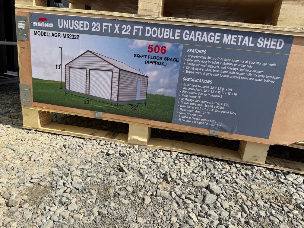 New Rhino 22' x 23' Double Garage Shed