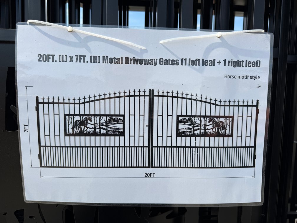 (5x) New 7' x 20' Metal Driveway Gate