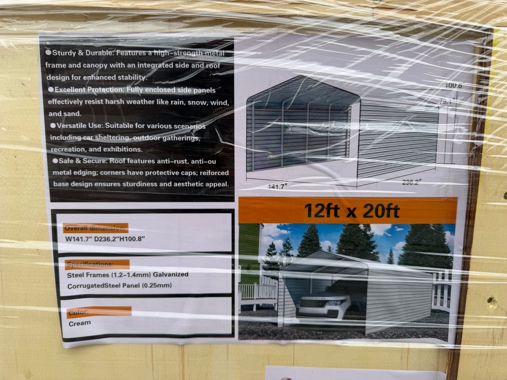 New SD LANCH 12' x 20' Carport
