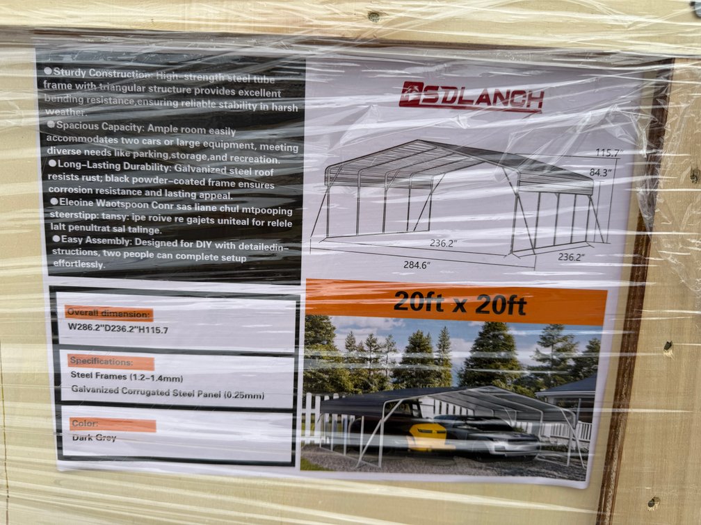 New SD LANCH 20' x 20' Carport
