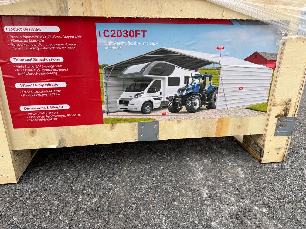 New SD LANCH 20' x 30' Steel Carport
