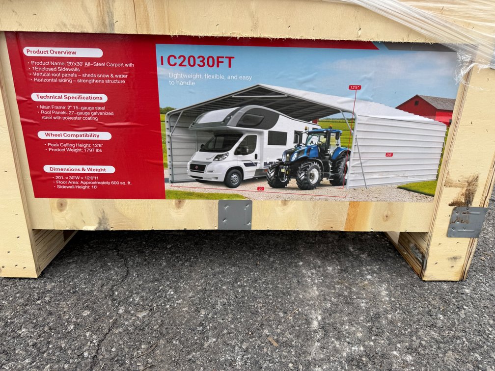 New SD LANCH 20' x 30' Steel Carport