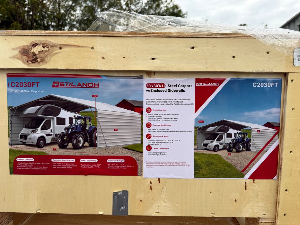 New SD LANCH 20' x 30' Steel Carport