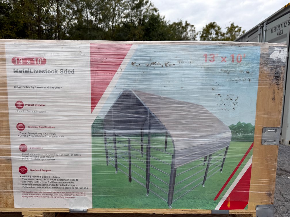 New SD LANCH 10' x 13' Metal Livestock Shed