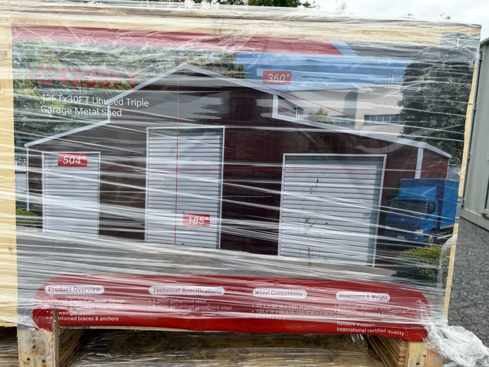 New SD LANCH 30' x 42' Triple Garage Metal Shed