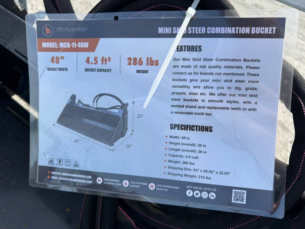 (2x) New Wolverine 50" Mini Skid Steer Combo Buck
