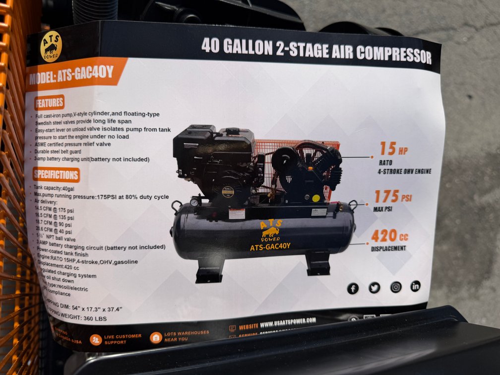 New ATS ATS-GAC40Y 40GAL Air Compressor