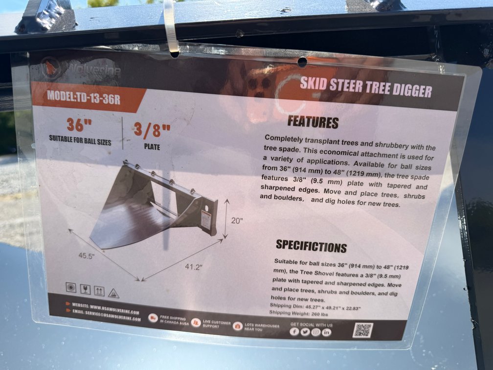 New Wolverine Quick Attach Tree Digger
