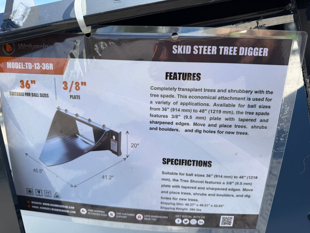 New Wolverine Quick Attach Tree Digger