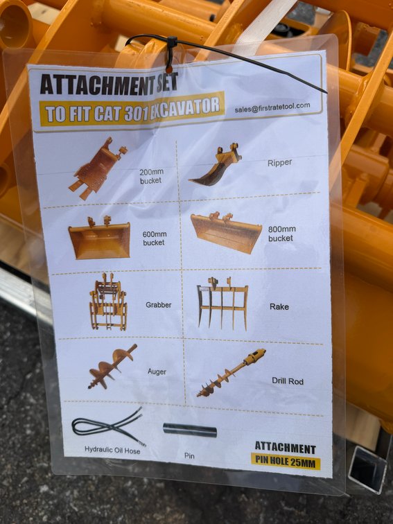 New GIYI Skid Lot of Mini Excavator Attachments