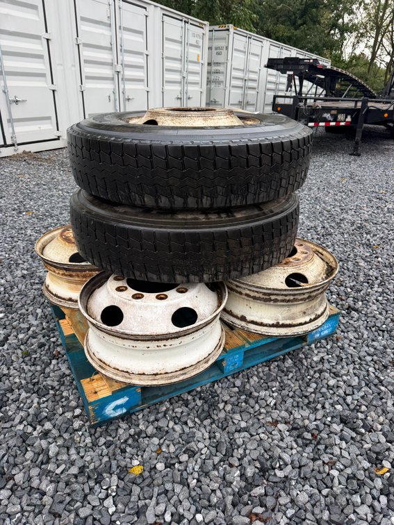 (2) Used 11R22.5 Semi-Truck Tires w/ Rims