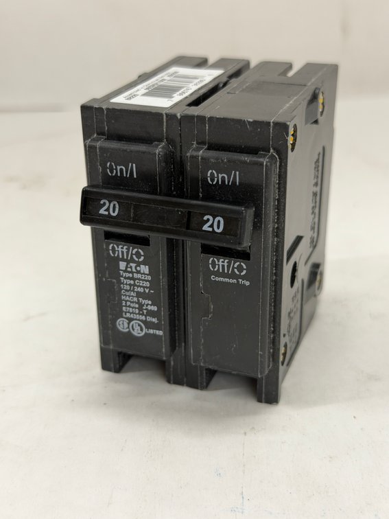 (5x Bid) Eaton 20A Double Pole Breaker