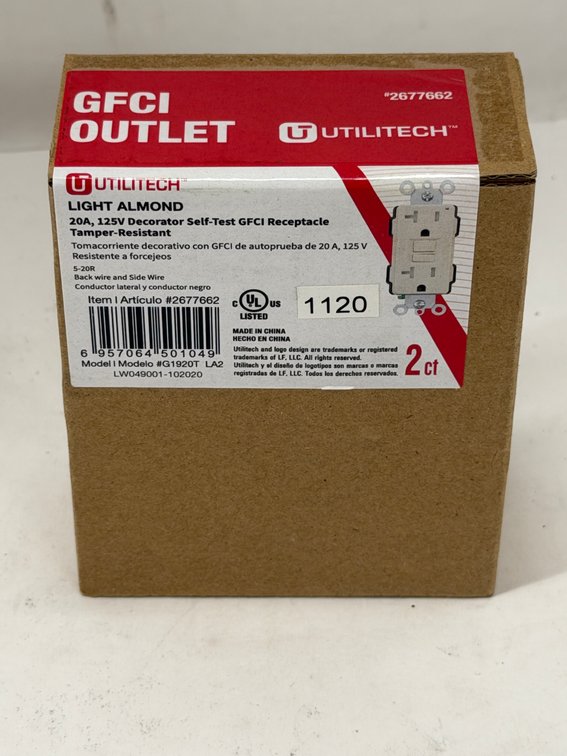 (48x Bid) Utilitech 2 Pk 20A GFCI Outlet