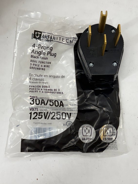 (10x Bid) Utilitech 30A/50A 4-Prong Angle Plug
