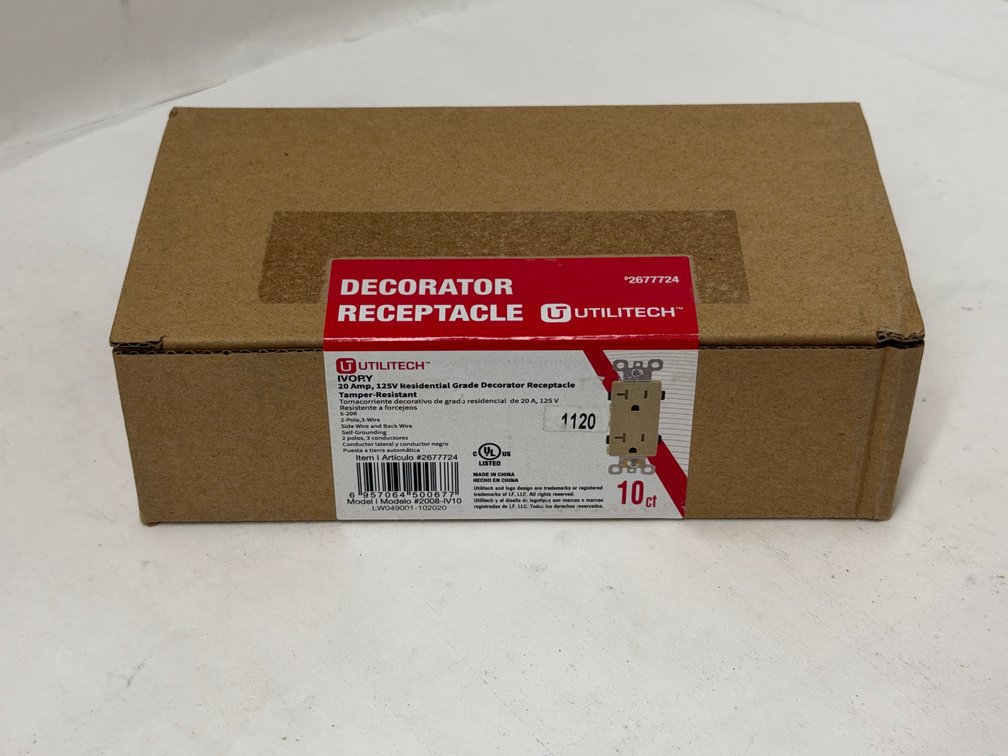 (8x Bid) Utilitech 10 Ct 20A Receptacles