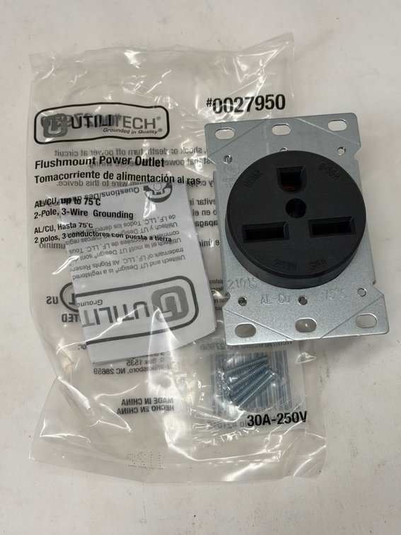 (8x Bid) Utilitech 30A 2 Pole Power Outlet