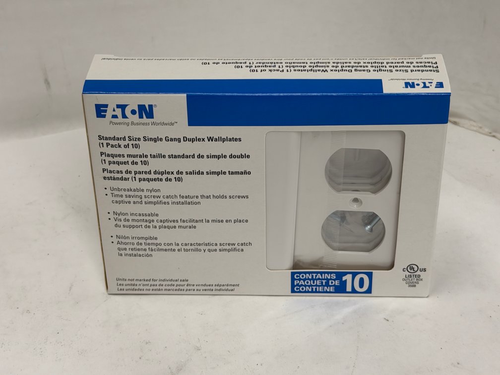 (15x Bid) Eaton 10 Pk Duplex Wallplates