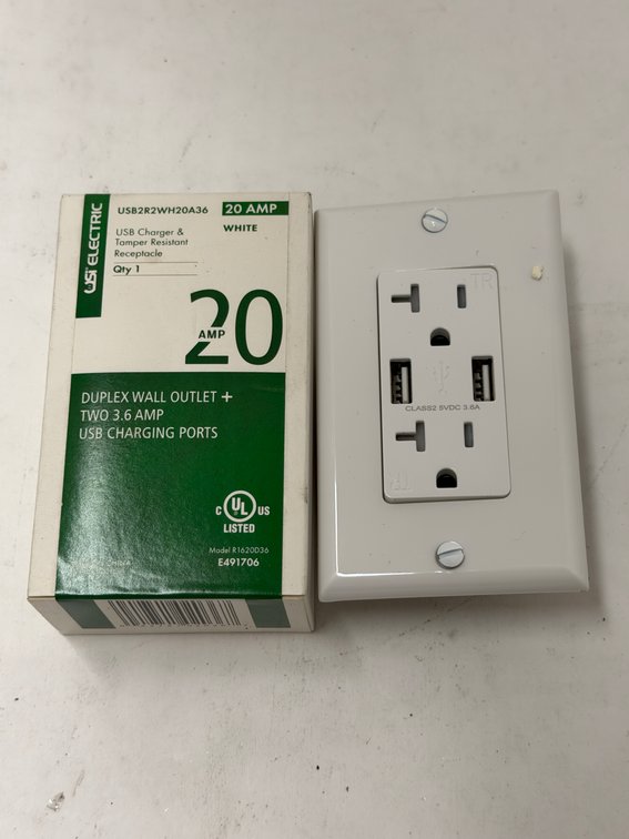 (11x Bid) USI 20A USB Charger & TR Receptacle