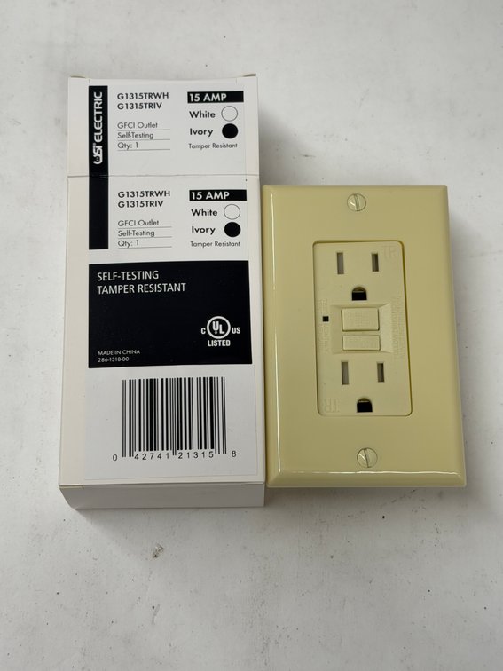 (10x Bid) USI 15A GFCI Outlet w/Wallplate