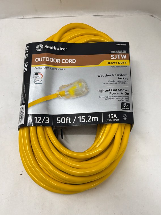 Southwire 50' 12/3 15A Outdoor Cord