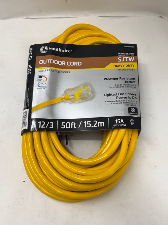 Southwire 50' 12/3 15A Outdoor Cord