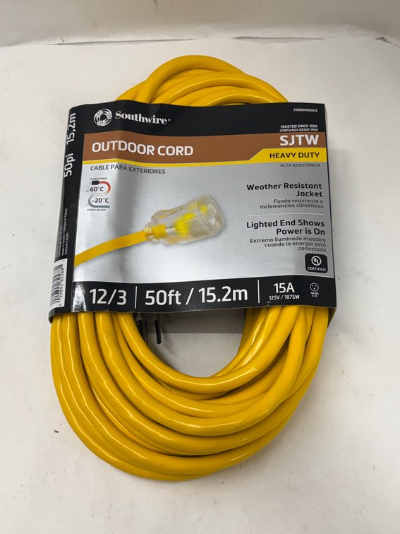 Southwire 50' 12/3 15A Outdoor Cord