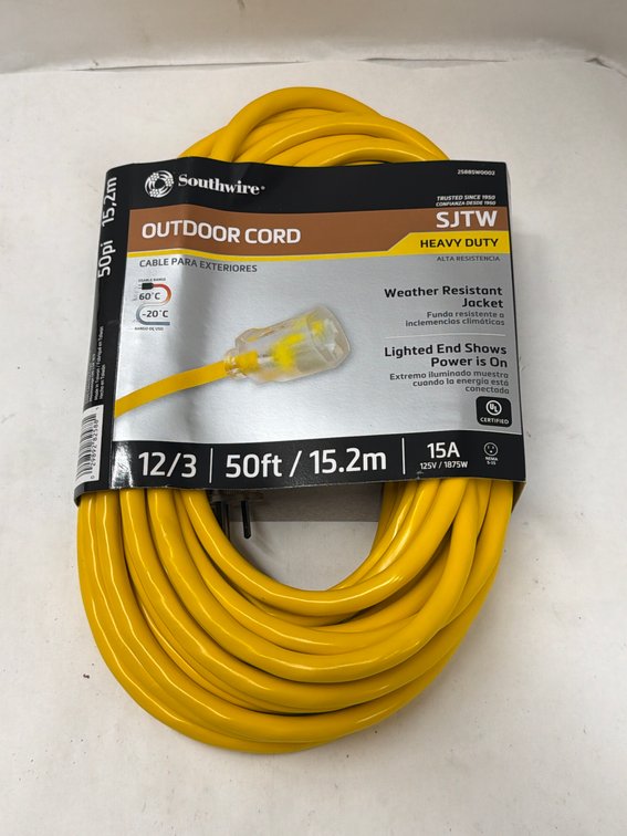 Southwire 50' 12/3 15A Outdoor Cord